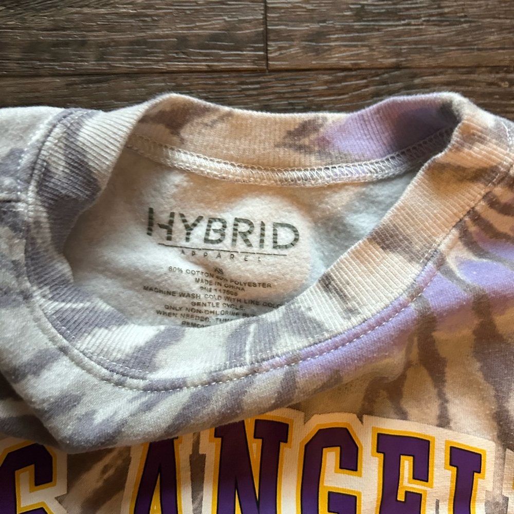 Los Angels Lakers Tie-Dye Crewneck Sweatshirt - Purple/Gold Xsmall - Picture 5 of 7